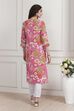 Yellow Floral Printed Straight Kurta image number 3