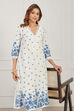 Blue Cotton Straight Kurta image number 6