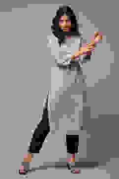 Beige LIVA Straight Printed Kurta image number 0