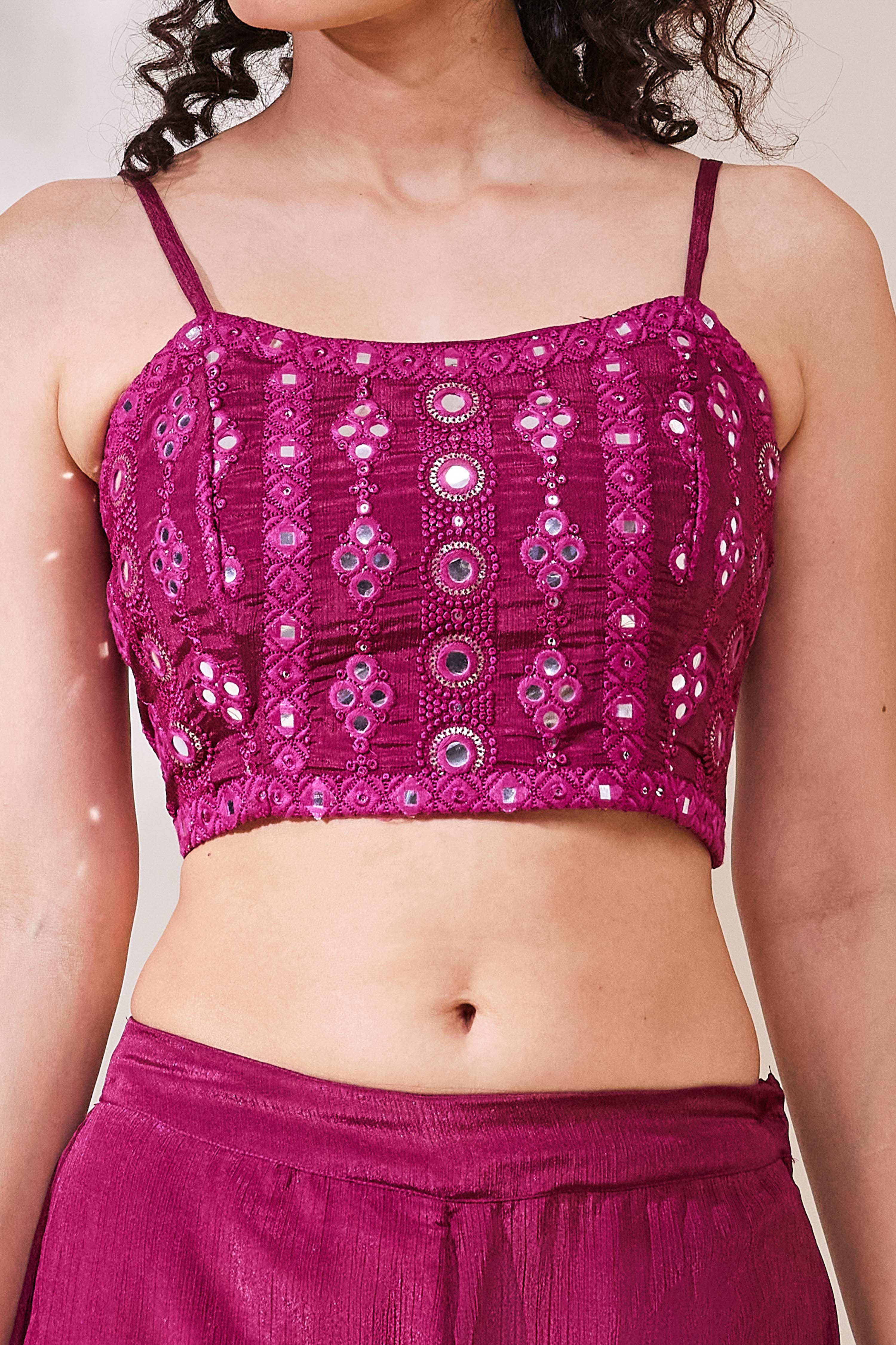Maroon Poly Chinnon Regular Lehenga Set image number 1