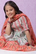 Aqua Coral Cotton Flared Garara Kurta Garara Suit Set image number 3
