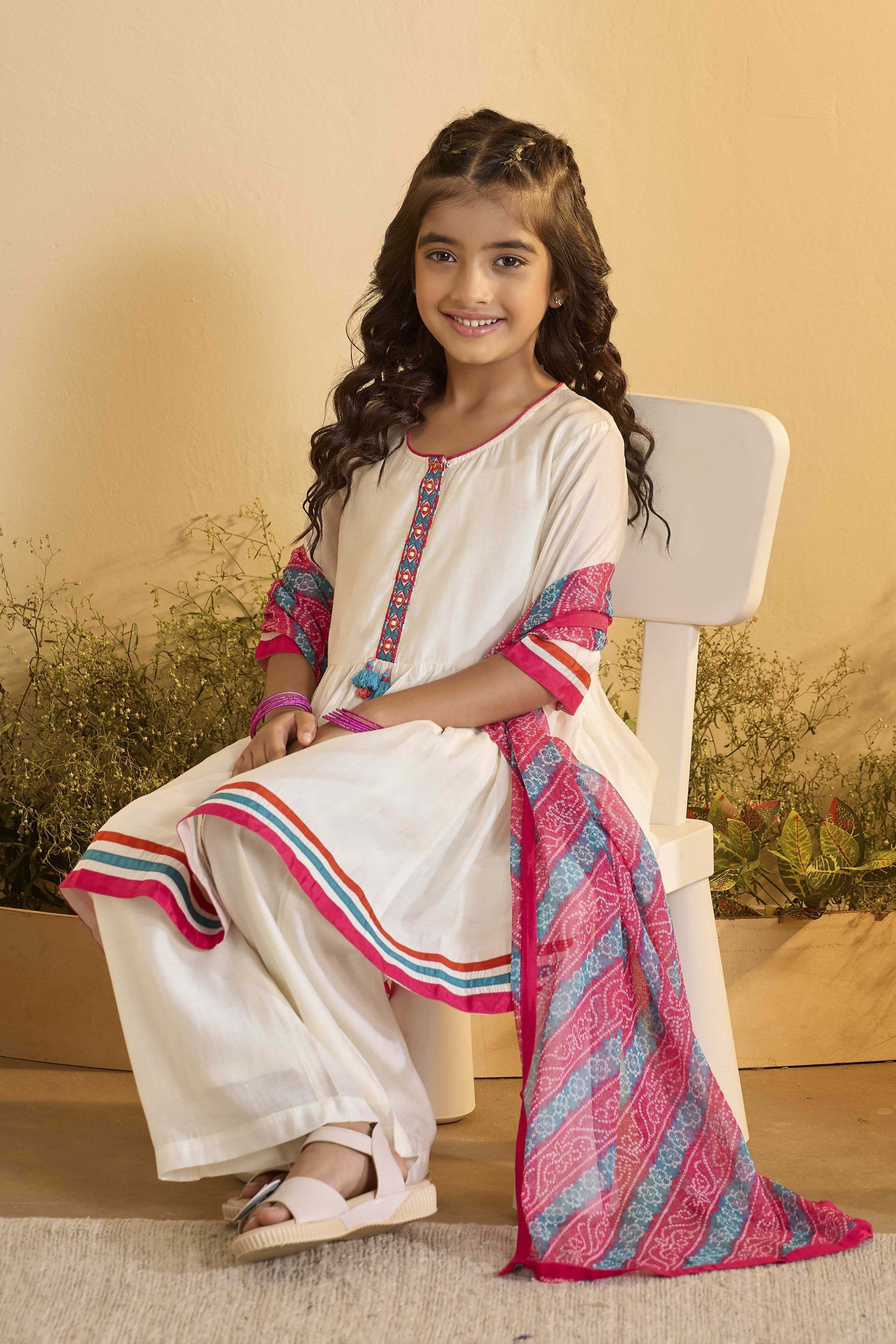 White Viscose Blend Peplum Kurta Set image number 0