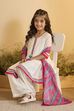 White Viscose Blend Peplum Kurta Set