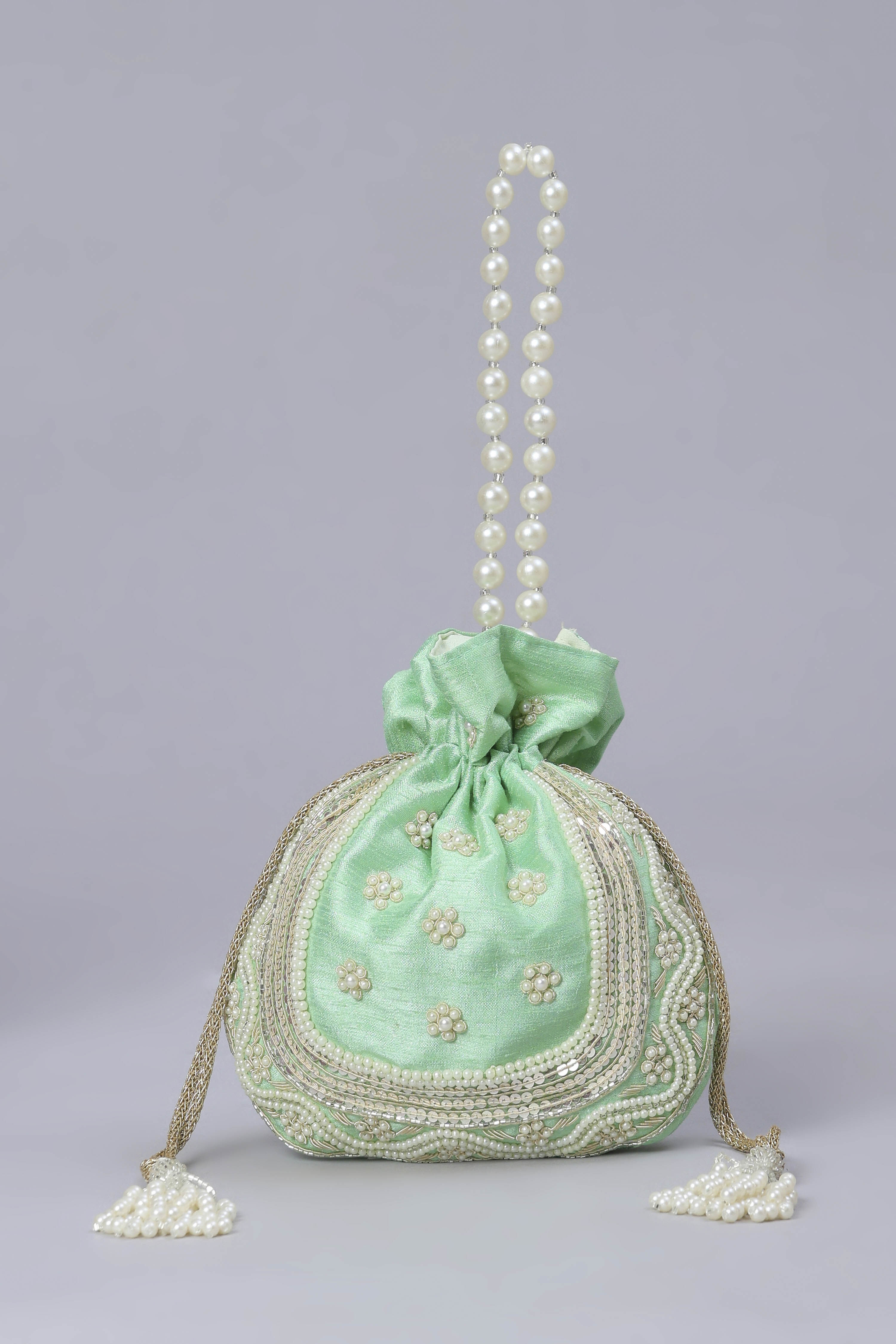 Green Fabric Potli Bag image number 1