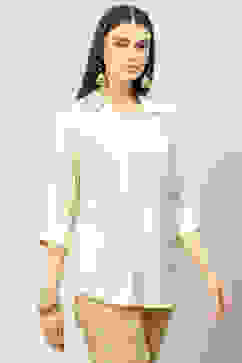 Beige Art Silk Straight Printed Shirt image number 3