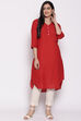 Blue Cotton Solid Kurti image number 0