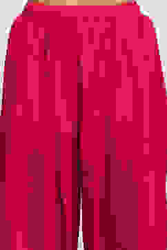 Fuchsia Solid Festive Straight Kurta Set image number 2