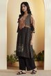 Black Viscose Rayon Printed Straight Kurta image number 2