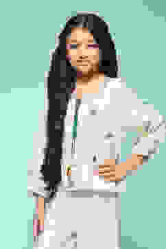 Off White Viscose Straight Solid Top image number 2