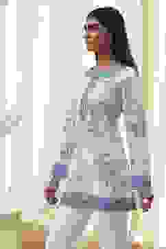 Off-White Printed Straight Short Kurta image number 2