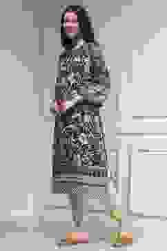 Navy Blue Printed Straight Kurta image number 2