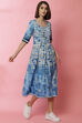 Green A-Line Rayon Printed Dress image number 0