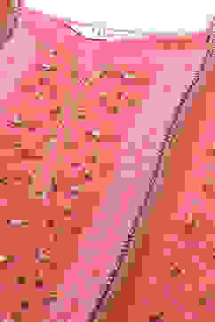 Coral Pink Cotton Blend Straight Kurta Garara Suit Set image number 1