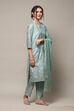 Pink Cotton Straight Kurta Regular Pant Suit Set image number 6