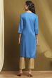 Mustard Yellow Solid Straight Kurta image number 3