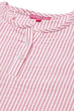 Pink Cotton Flared Yarndyed Dress image number 1