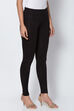 Moss Green Viscose Lycra Solid Leggings image number 2