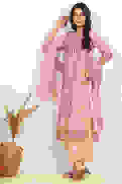 Pink Cotton Digital Print Unstitched Suit Set image number 1