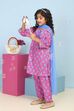 Pink Cotton Printed Straight Suit Set