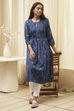 Navy Ikat Yarndyed Kurta image number 0