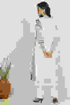 White-Black Georgette Printed Unstitched Suit Set image number 5