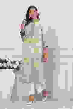 Off-White Cotton Printed Straight Kurta image number 0