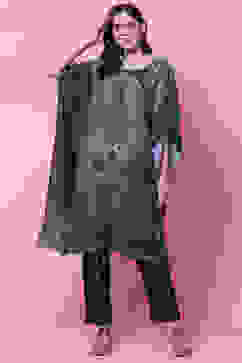 Indigo Art Silk Kaftan Set image number 0