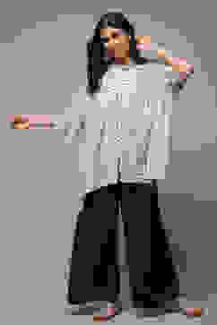 Chambery Blue LIVA Blend Straight Printed Top image number 0