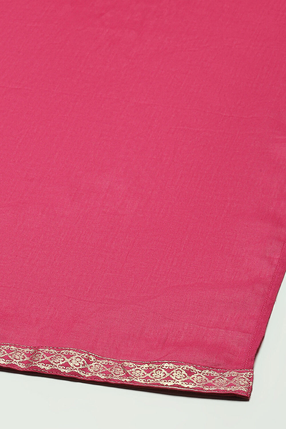 Magenta Cotton Printed Straight Suit Set image number 3