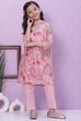 Pink Cotton Straight Kurta Regular Pant Suit Set image number 0