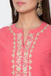 Coral Cotton And Viscose Straight Solid Kurta image number 1