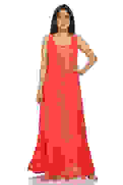 Coral Flared Cotton Printed Kurta image number 3