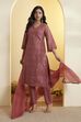 Dusty Rose Printed Straight Kurta Set