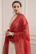 Red Polyester Yarndyed Dupatta image number 2