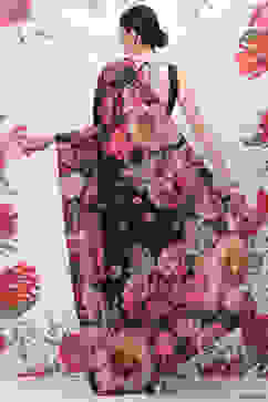 Rohit Bal Black Cotton Silk Printed Saree image number 4