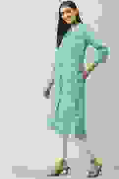 Turquoise Straight Kurta image number 2