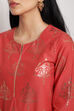 Royal Blue Cotton Straight Kurta Pant Suit Set image number 1