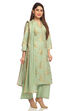 Pista Green Straight Cotton Kurta Palazzo Suit Set image number 0