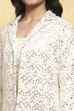 White Viscose Rayon Embroidered Straight Suit Set image number 1