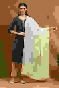 Off White Polyester Dupatta image number 4