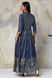 Navy Cotton Fusion Wear Dress image number 5