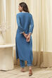 Fuschia Rayon Straight Kurta Pant Suit Set image number 4