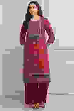 Red LIVA Straight Printed Kurta image number 5