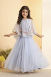 Lavender Nylon Flared Lehenga Set image number 6