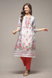 Sky Blue LIVA Straight Printed Kurta image number 0