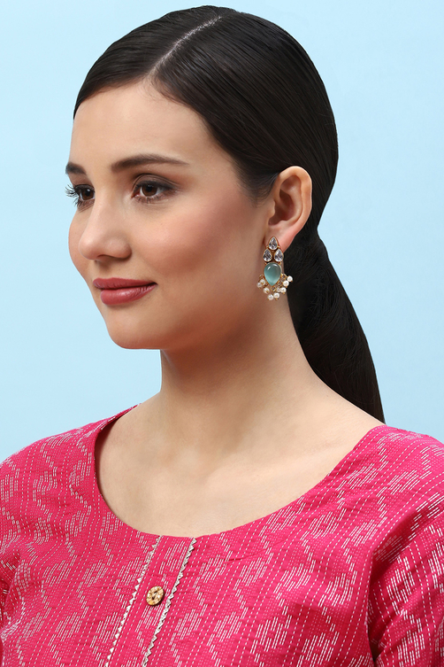 Green Brass Earrings image number 3