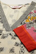 Cream Cotton Straight Printed Kurta image number 1
