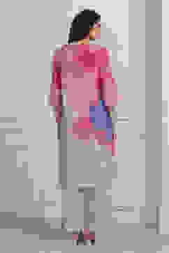 Lilac Printed Straight Kurta Set image number 4