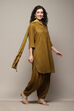 Bronze Burst LIVA Blend Straight Solid Suit Set image number 6