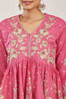 Pink Cotton Peplum Printed Garara Suit Set image number 1
